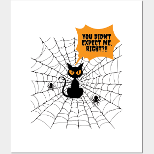 Spooky Cat Web, funny design Posters and Art